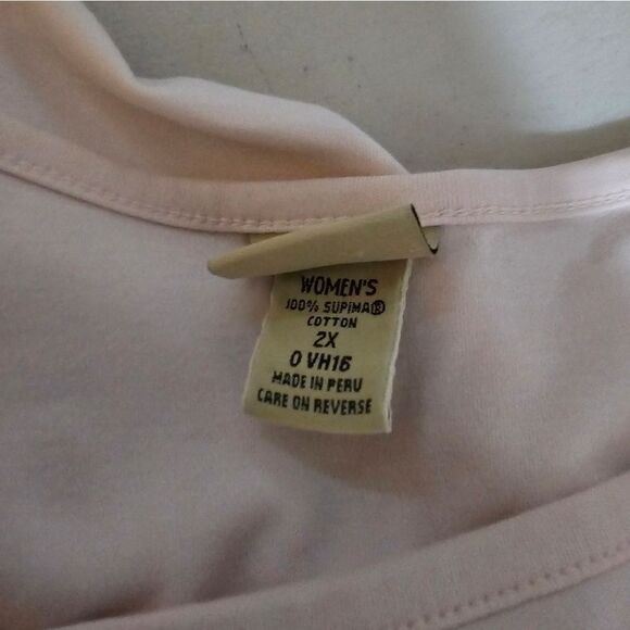 L.L Bean short sleeve top women's 2X lt pastel pink pre-owned - Picture 4 of 4